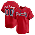 Custom Atlanta Braves Red HOLBERT Alternate Limited Jersey