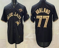 Toronto Blue Jays #77 Louis Varland Black Gold HOLBERT 2025 American League Champions Limited Jersey