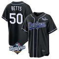 Los Angeles Dodgers #50 Mookie Betts Player Black HOLBERT World Series Carbon Limited Home Stitched Jerseys