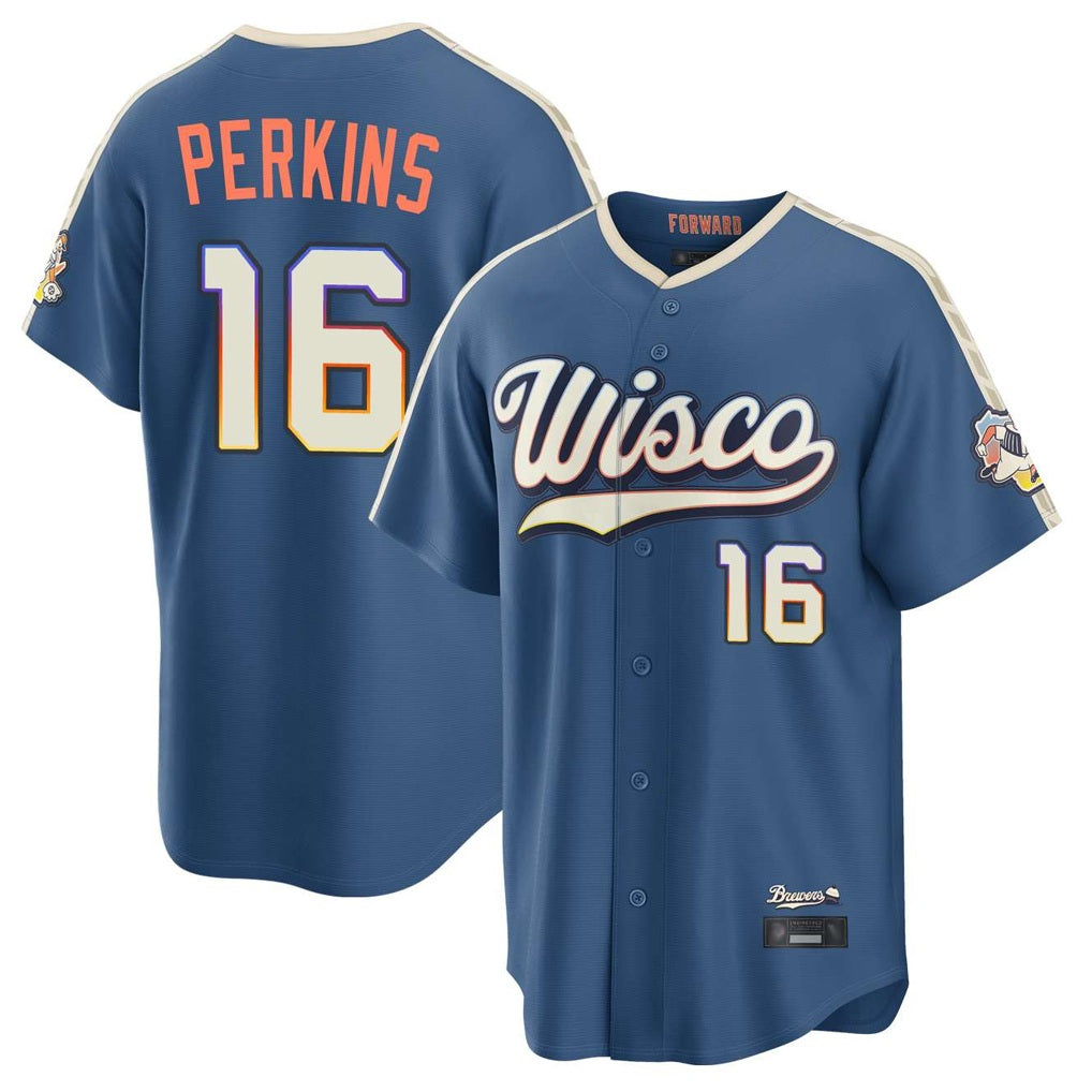 Milwaukee Brewers #16 Blake Perkins Player Blue HOLBERT 2026 City Connect Home Game Stitched Jerseys