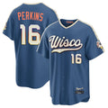 Milwaukee Brewers #16 Blake Perkins Player Blue HOLBERT 2026 City Connect Home Game Stitched Jerseys