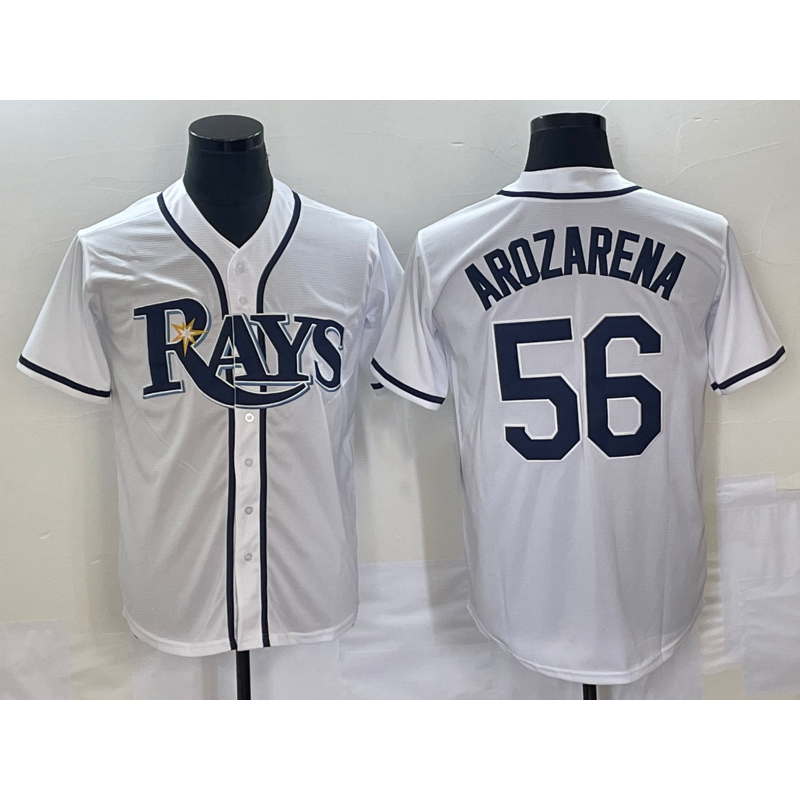 Tampa Bay Rays #56 Randy Arozarena White HOLBERT Stitched Cool Base Jersey