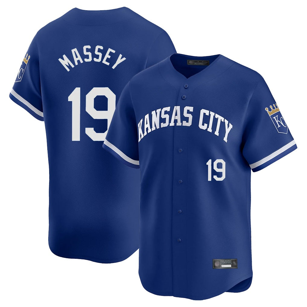 Kansas City Royals #19 Michael Massey Player Royal HOLBERT Limited Home Stitched Jerseys