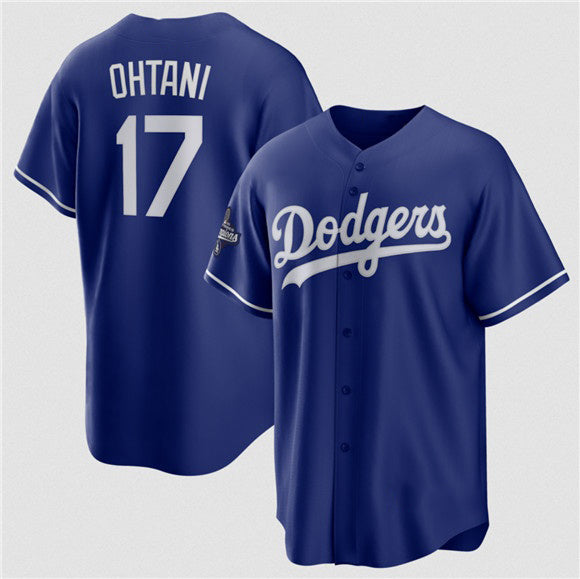 Los Angeles Dodgers #17 Shohei Ohtani Blue HOLBERT 2025 World Series Champions Stitched Jersey