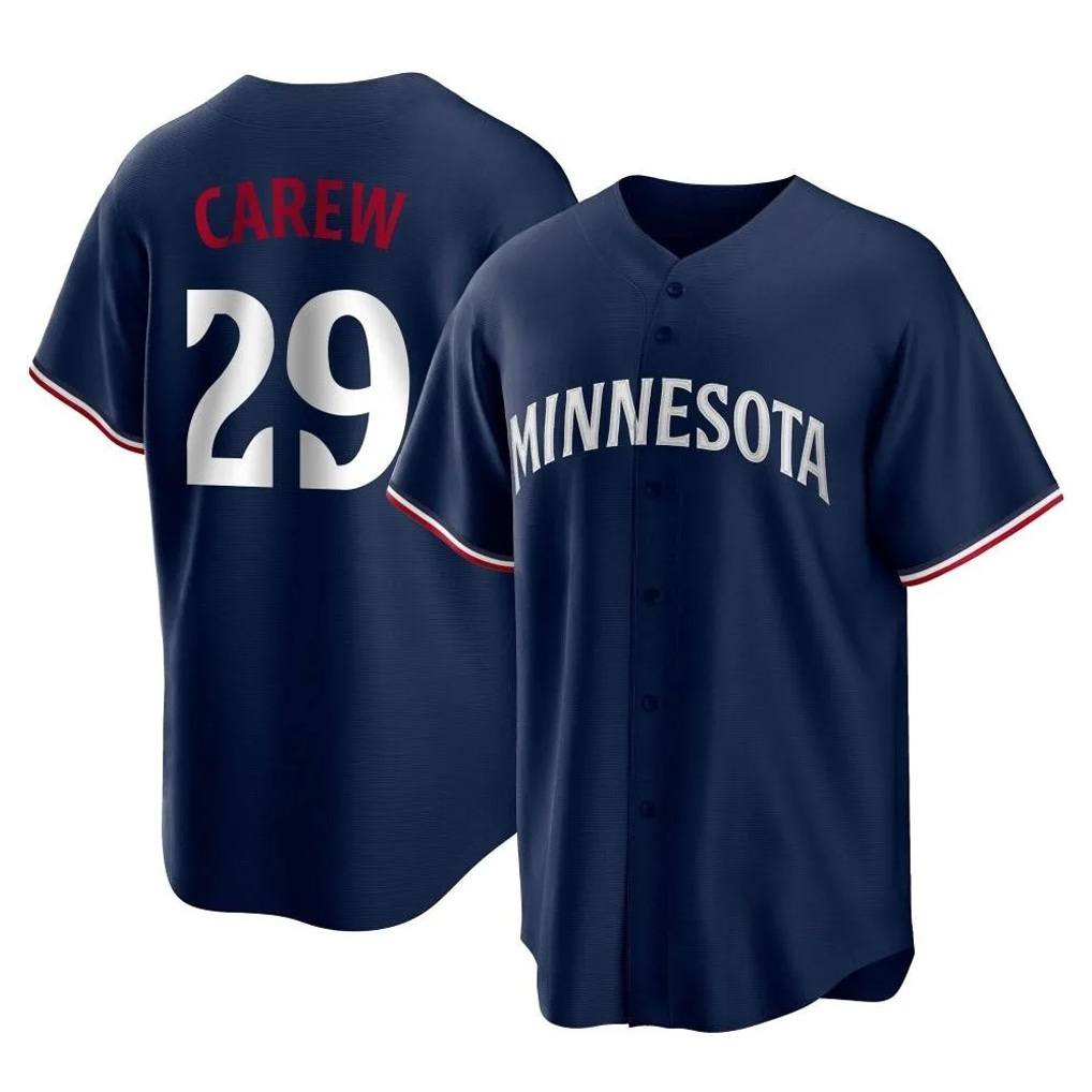 Minnesota Twins #29 Rod Carew Player Navy HOLBERTReplica Alternate Home Stitched Jerseys
