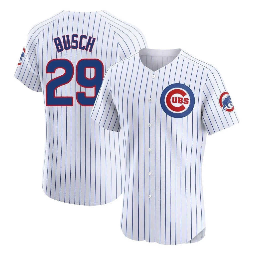 Chicago Cubs #29 Michael Busch Player White HOLBERT Limited Elite Home Game Stitched Jerseys