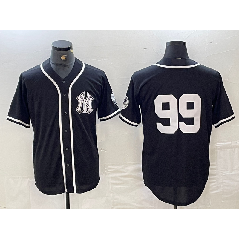 New York Yankees #99 Aaron Judge No Name Black White HOLBERT Cool Base Stitched Jersey