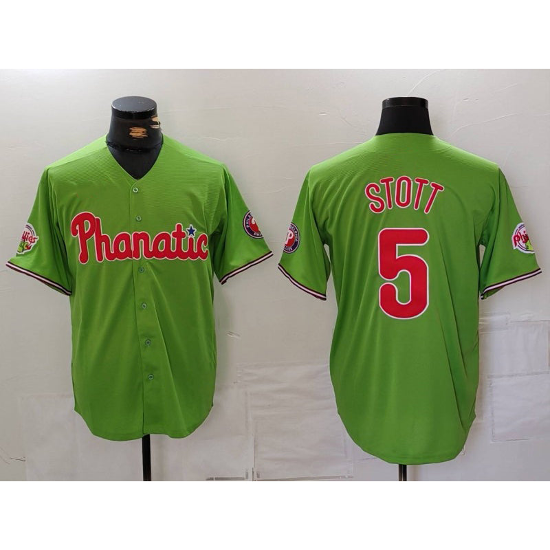 Philadelphia Phillies #5 Bryson Stott Green HOLBERT With Patch Stitched Cool Base Jersey