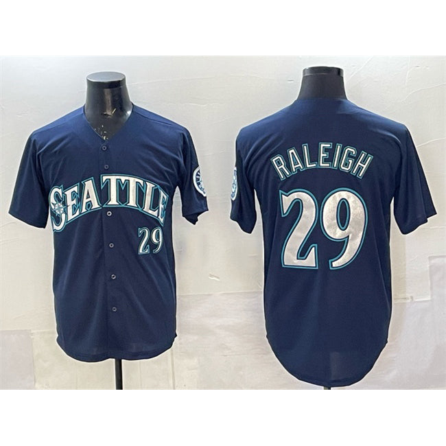 Seattle Mariners #29 Cal Raleigh Navy HOLBERT Limited Stitched jersey