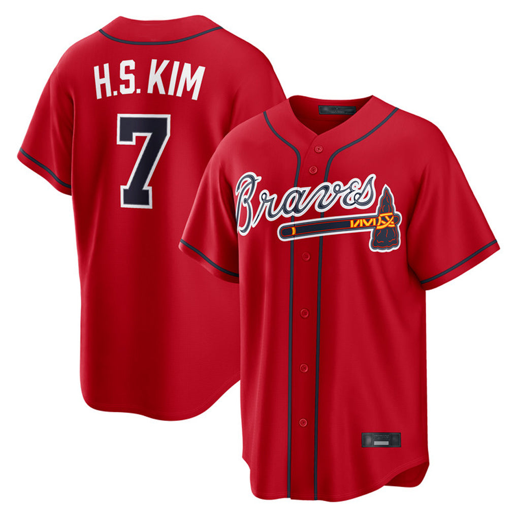 Atlanta Braves #7 Ha-Seong Kim Player Red HOLBERT Home Game Stitched Jerseys