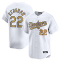 Los Angeles Dodgers #22 Clayton Kershaw Player White Gold HOLBERT Collection Limited Home Stitched Jerseys