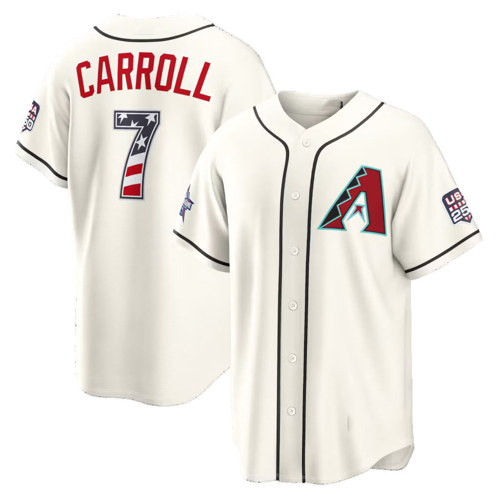 Arizona Diamondbacks #7 Corbin Carroll 2026 All-Star Edition Stars & Stripes Cream HOLBERT Stadium Jersey
