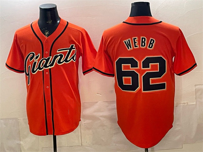 San Francisco Giants #62 Logan Webb Orange HOLBERT Cool Base Stitched Jersey