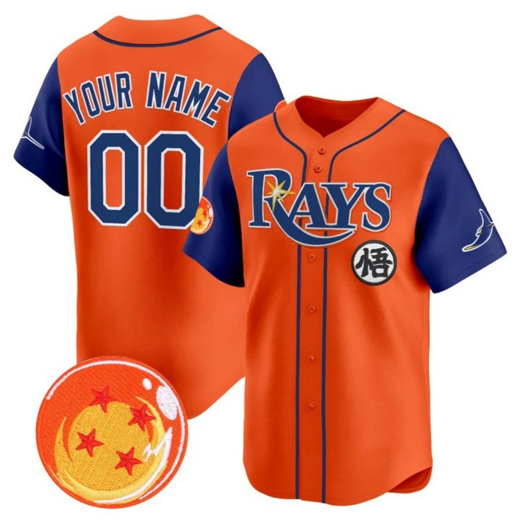 Custom Tampa Bay Rays x Dragon Ball Royal Orange HOLBERT Vapor Premier Limited Jersey - All Stitched