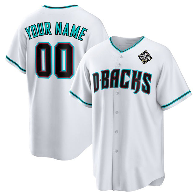 Custom Arizona Diamondbacks Active Player White HOLBERT 2023 World Series Cool Base Stitched Jersey