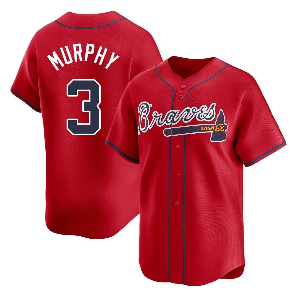 Atlanta Braves #3 Dale Murphy Player Red HOLBERT Limited Home Game Stitched Jerseys