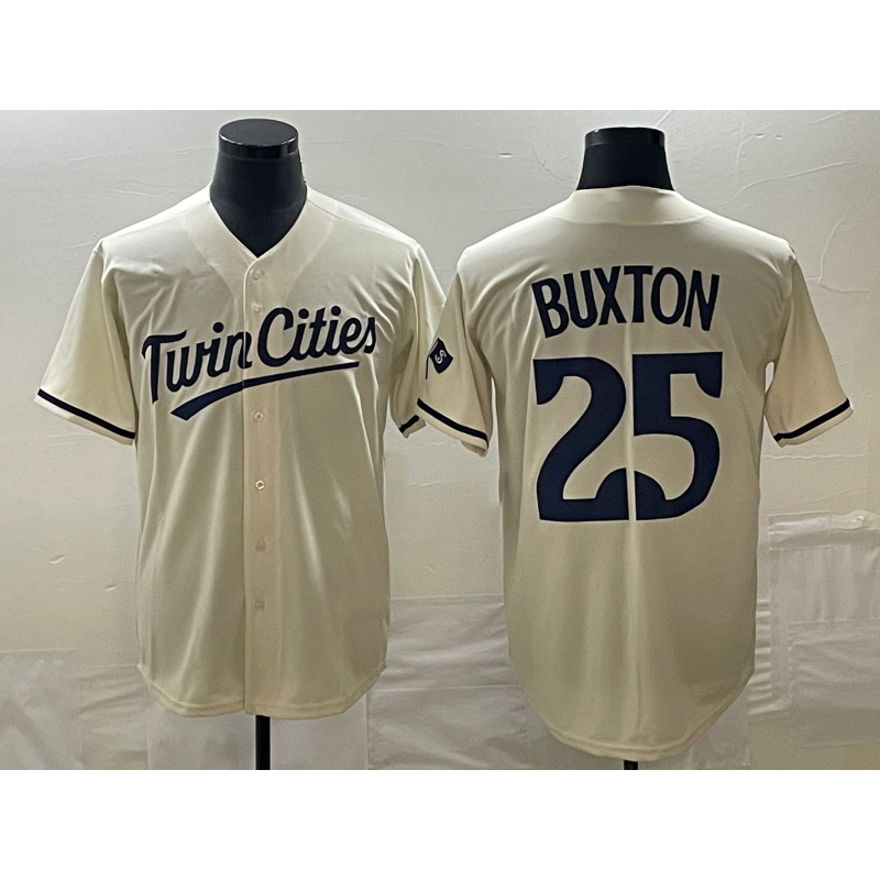 Minnesota Twins #25 Byron Buxton 2023 Cream HOLBERT Cool Base Stitched Jersey