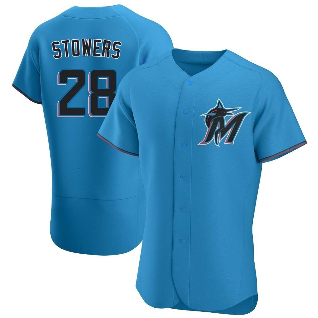 Miami Marlins #28 Kyle Stowers Player Blue HOLBERT Home Limited Elite Stitched Jerseys