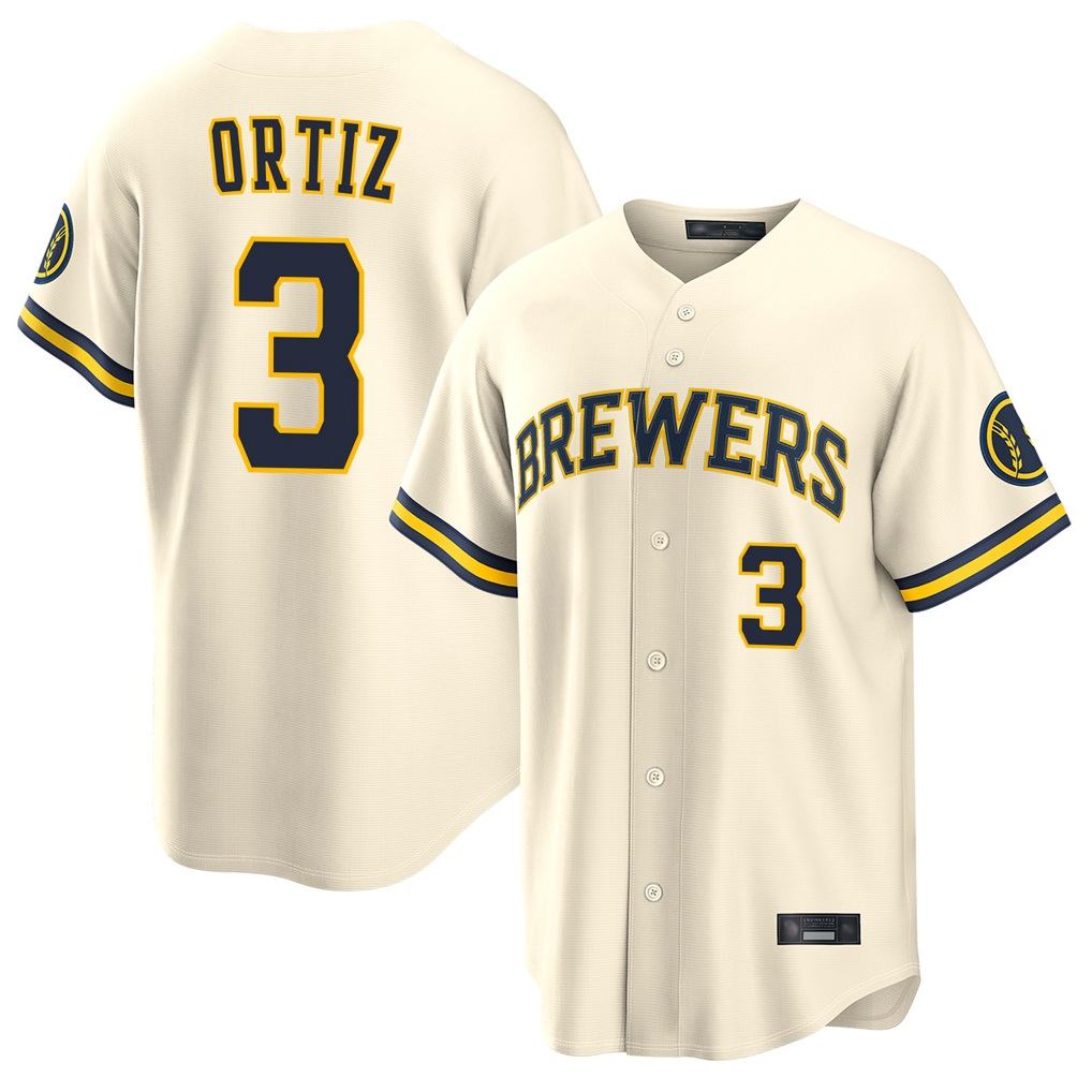 Milwaukee Brewers #3 Joey Ortiz Player Cream HOLBERT Home Limited Stitched Jerseys
