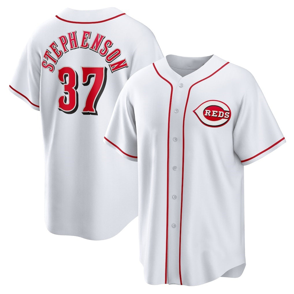 Cincinnati Reds #37 Tyler Stephenson White HOLBERT Home Replica Jersey
