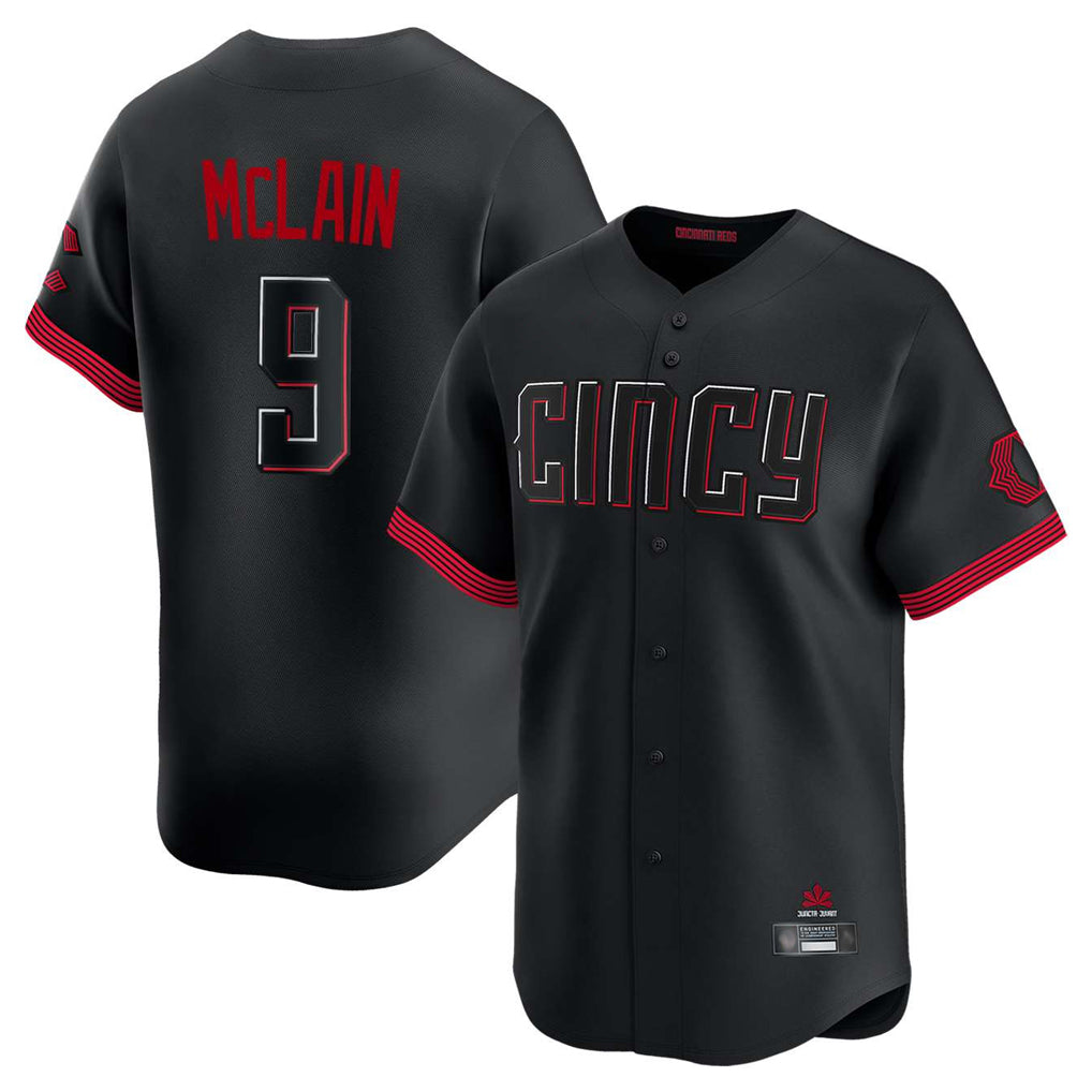 Cincinnati Reds #9 Matt McLain Player Black HOLBERT City Connect Home Limited Stitched Jerseys