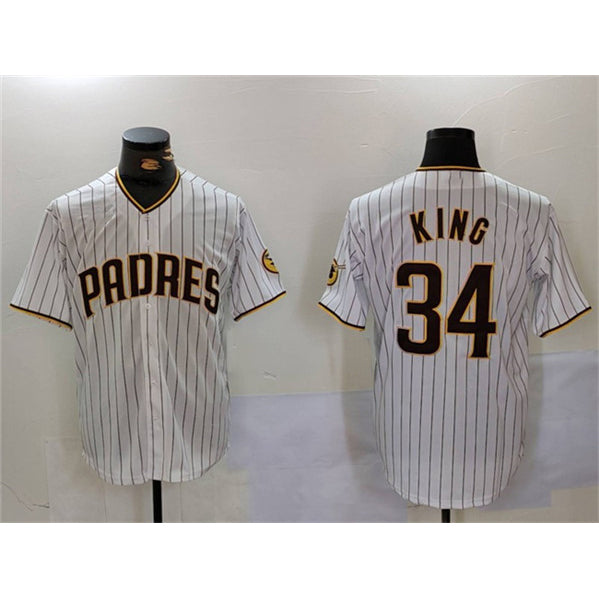 San Diego Padres #34 Michael King White HOLBERT Cool Base Stitched Jersey