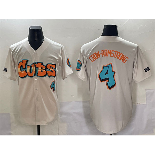 Chicago Cubs #4 Pete Crow-Armstrong Cream HOLBERT 'Graffiti North Side Edition' Vapor Premier Limited Stitched Jersey