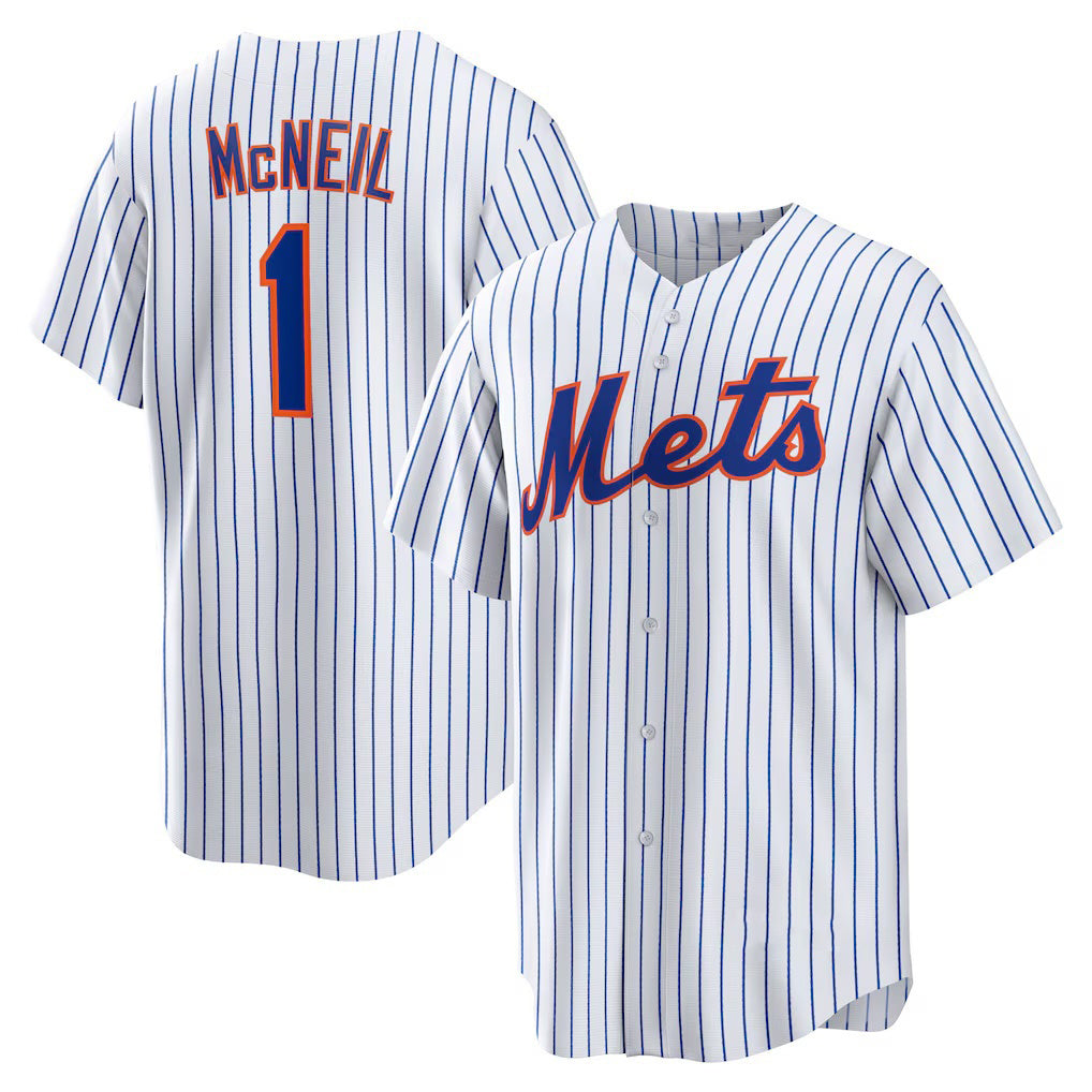 New York Mets #1 Jeff McNeil White HOLBERT Home Replica Player Jersey