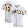 San Diego Padres #13 Manny Machado White HOLBERT Home Elite Jersey