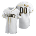 Custom San Diego Padres White HOLBERT Stitched Flex Base Golden Edition Jersey
