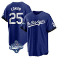 Los Angeles Dodgers #25 Tommy Edman Player Royal HOLBERT World Series Meet City Connect Home Game Stitched Jerseys