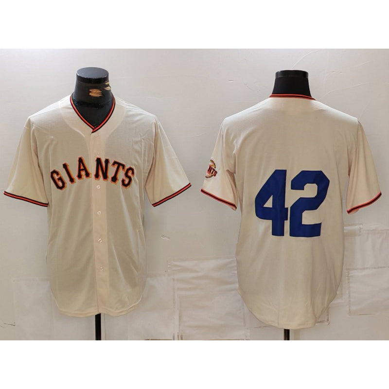 San Francisco Giants #42 Jackie Robinson Cream HOLBERT Limited Stitched Cool Base Jersey