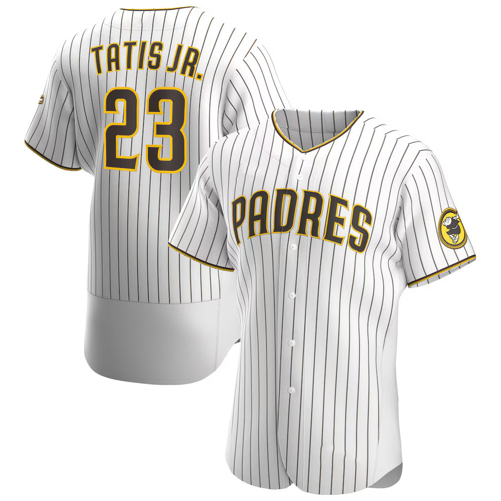 San Diego Padres #23 Fernando Tat¨ªs Jr. White-Brown HOLBERT Home Authentic Player Jersey