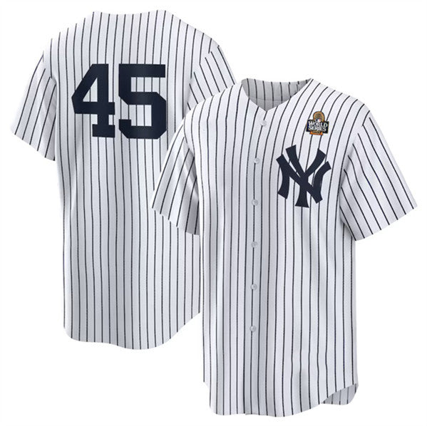 New York Yankees #45 Gerrit Cole White HOLBERT 2024 World Series Cool Base Stitched Jersey
