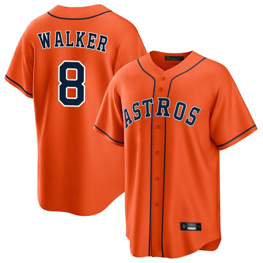Houston Astros #8 Christian Walker Player Orange HOLBERT Home Game Stitched Jerseys