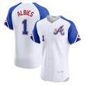 Atlanta Braves #1 Ozzie Albies White HOLBERT City Connect Elite Player Jersey