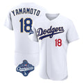 Los Angeles Dodgers #18 Yoshinobu Yamamoto Player Gold White HOLBERT World Series Meet 2026 Collection Stadium Limited Elite Stitched Jerseys