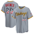 Pittsburgh Pirates #30 Paul Skenes USA 250 Fourth of July Road Stadium Jersey - Gray HOLBERT