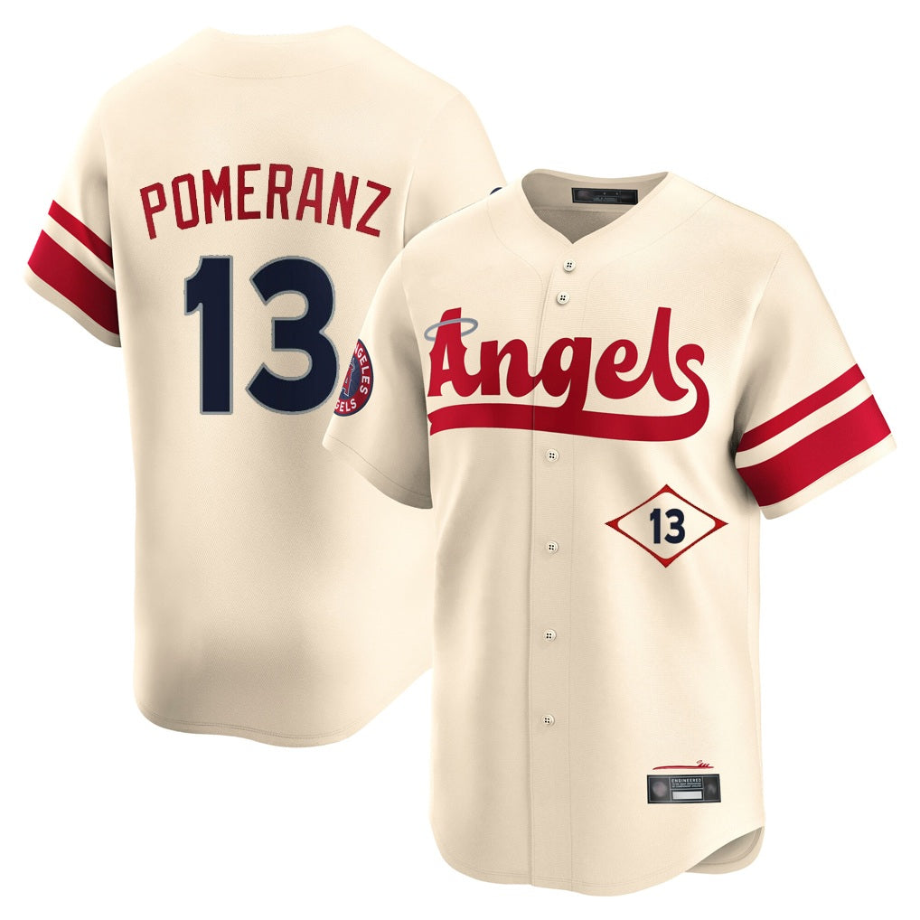 Los Angeles Angels #13 Drew Pomeranz Player Cream HOLBERT City Connect Limited Home Stitched Jerseys