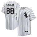 Chicago White Sox #88 Luis Robert Jr Player White HOLBERT Stripe Home Game Stitched Jerseys