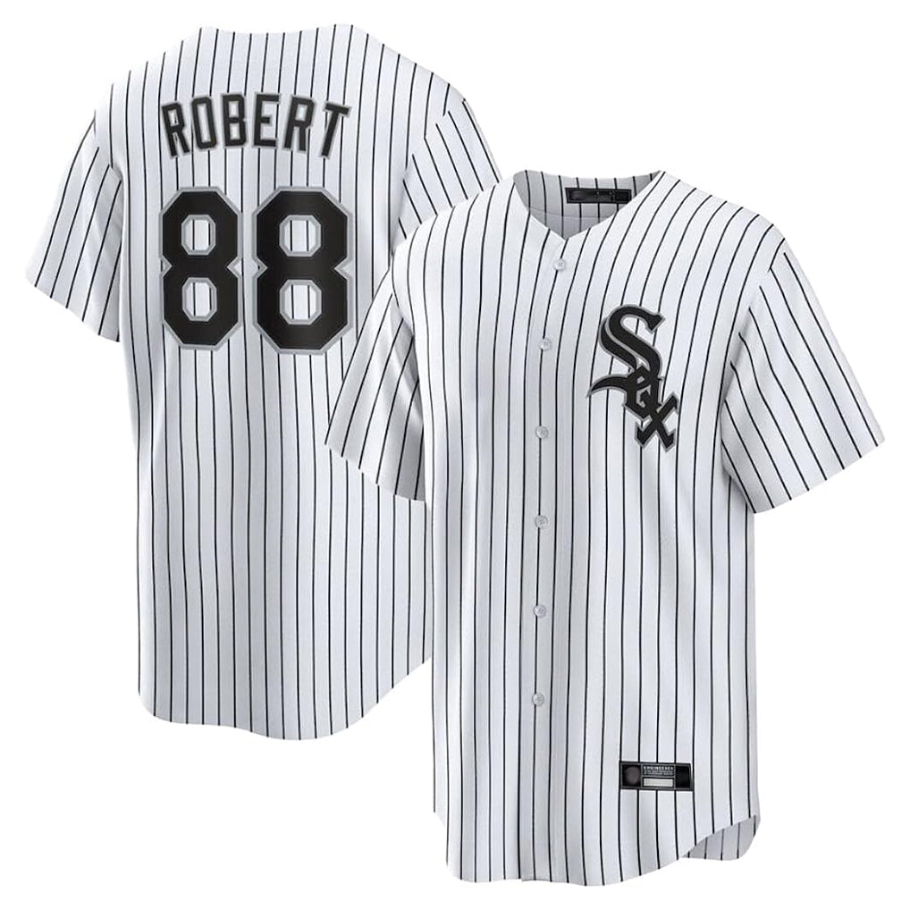 Chicago White Sox #88 Luis Robert Jr Player White HOLBERT Stripe Home Game Stitched Jerseys