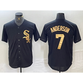 Chicago White Sox #7 Tim Anderson Black Gold HOLBERT Cool Base Stitched Jersey