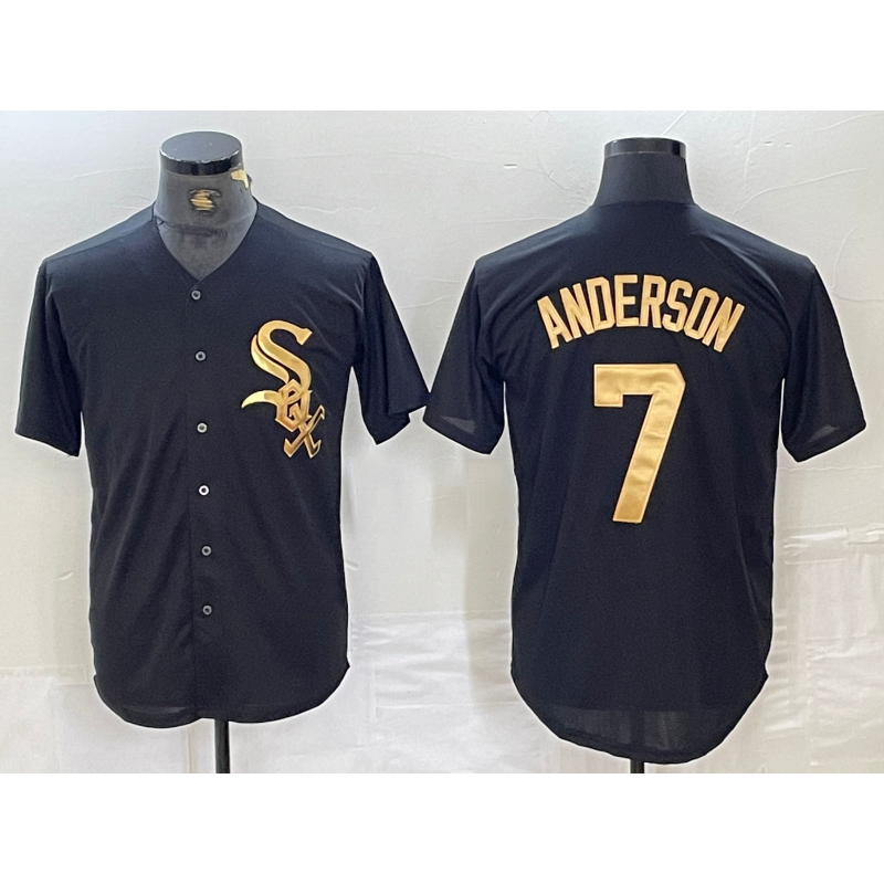 Chicago White Sox #7 Tim Anderson Black Gold HOLBERT Cool Base Stitched Jersey