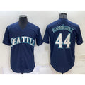 Seattle Mariners #44 Julio Rodriguez Navy Blue HOLBERT Stitched Cool Base Jersey