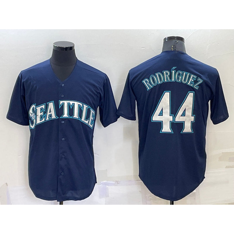 Seattle Mariners #44 Julio Rodriguez Navy Blue HOLBERT Stitched Cool Base Jersey