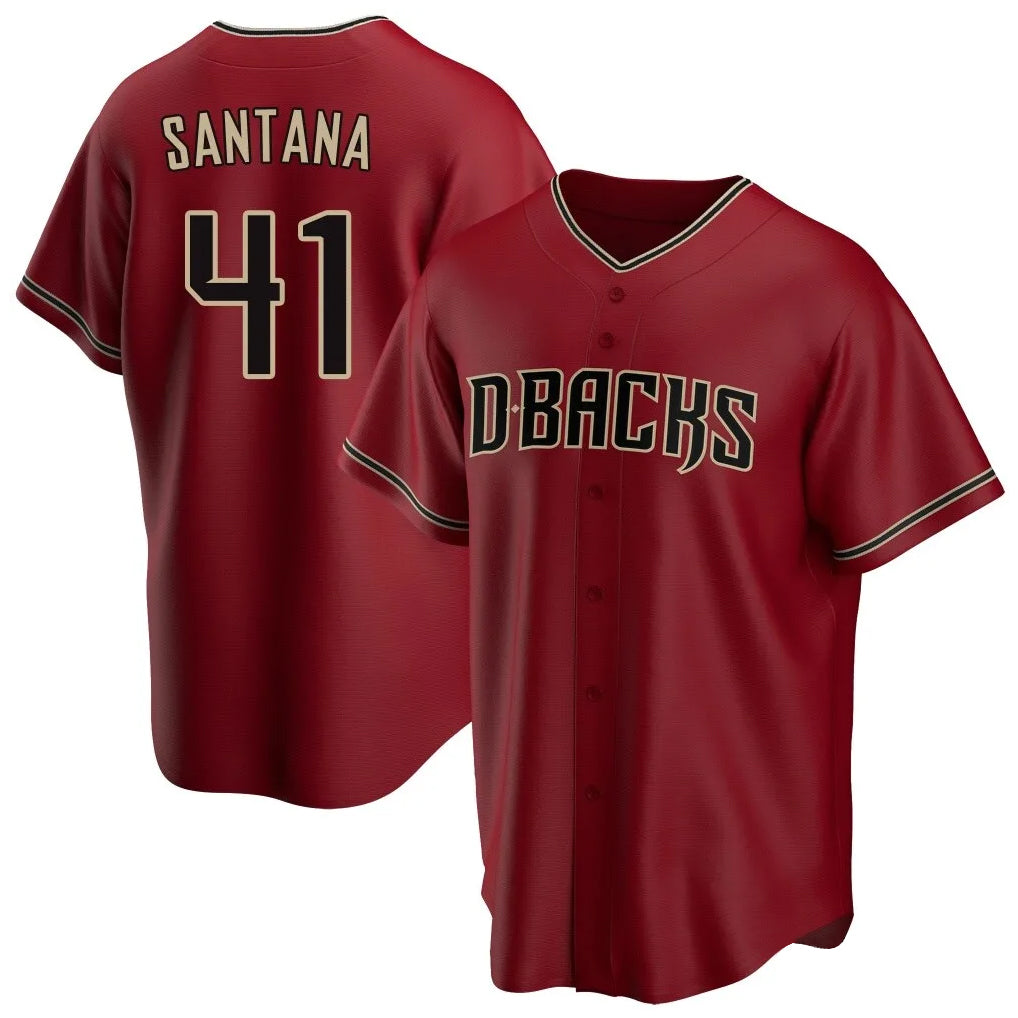 Arizona Diamondbacks #41 Carlos Santana Player Red HOLBERT Home Game Stitched Jerseys