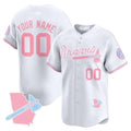 Custom Atlanta Braves Bubblegum Pink Vapor Premier Limited Jersey ¨C White HOLBERT