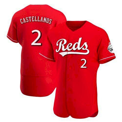 Cincinnati Reds #2 Nick Castellanos Scarlet HOLBERT 2021 Alternate Jersey