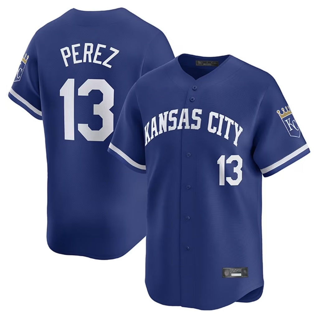 Kansas City Royals #13 Salvador Perez Player Royal HOLBERT Limited Home Stitched Jerseys