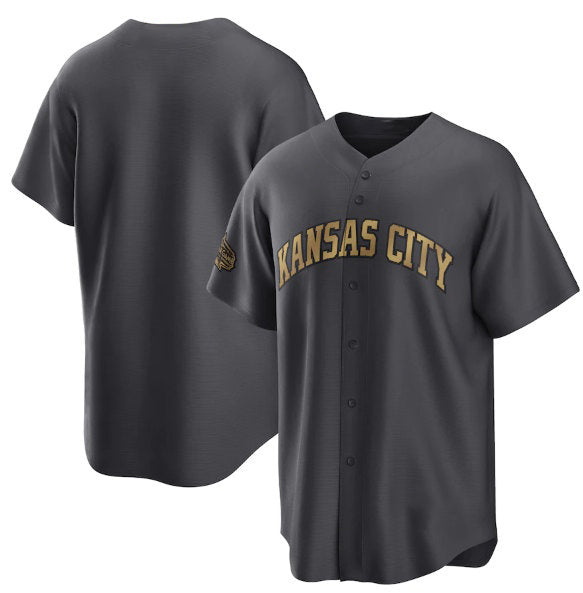 Kansas City Royals Blank Charcoal HOLBERT 2022 All-Star Cool Base Stitched Jersey